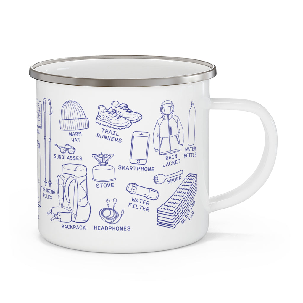 Hiking Essentials Enamel Camping Mug 12oz
