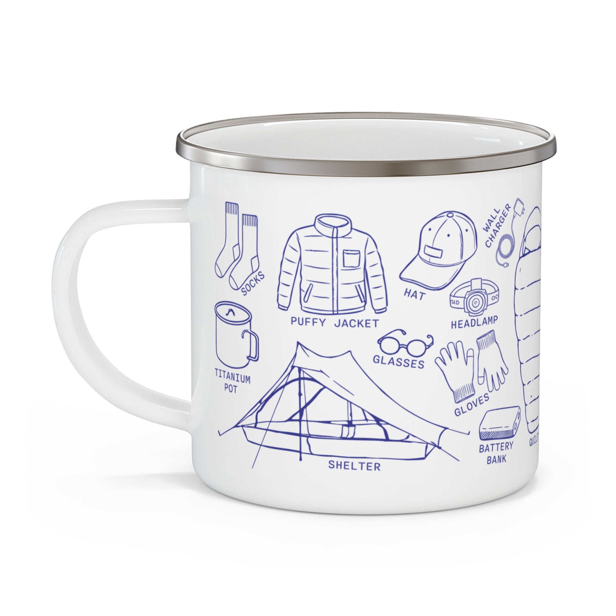Hiking Essentials Enamel Camping Mug 12oz