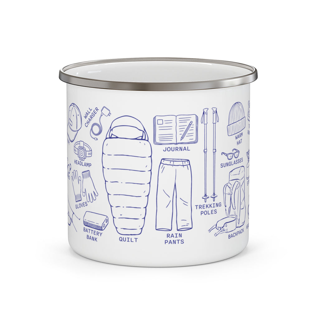 Hiking Essentials Enamel Camping Mug 12oz