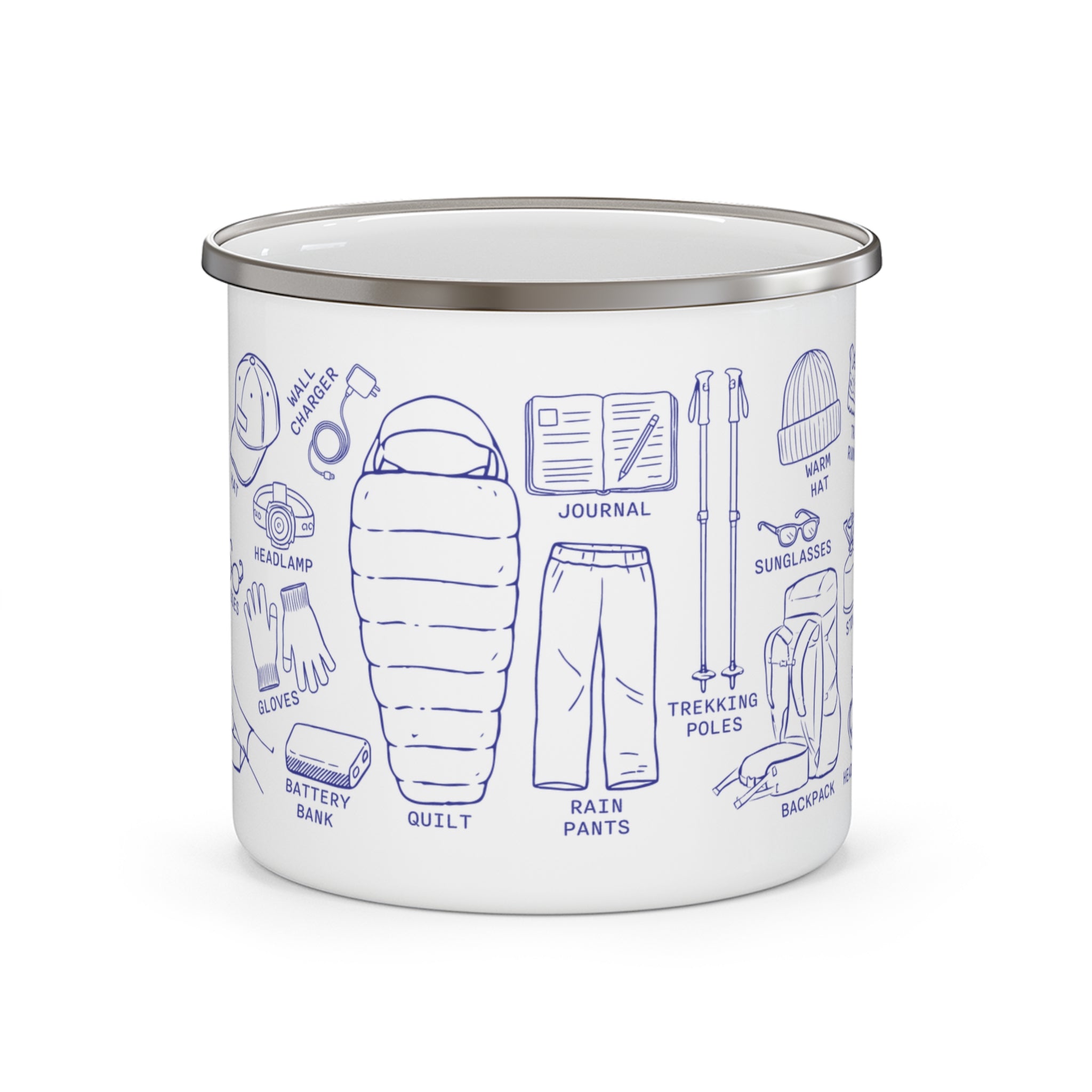 Hiking Essentials Enamel Camping Mug 12oz