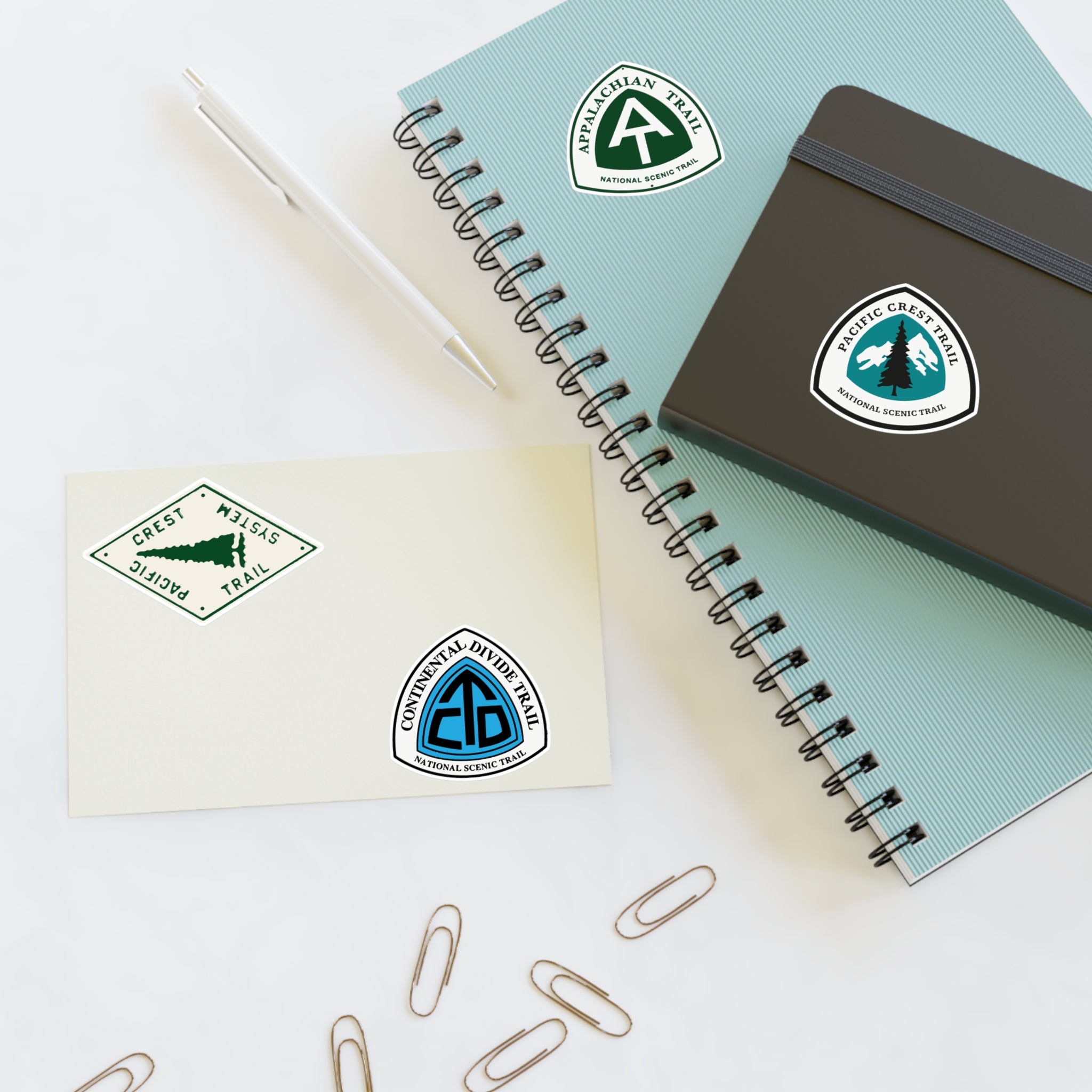 National Scenic Trails Sticker Sheet, Appalachian, Pacific Crest, Continental Divide
