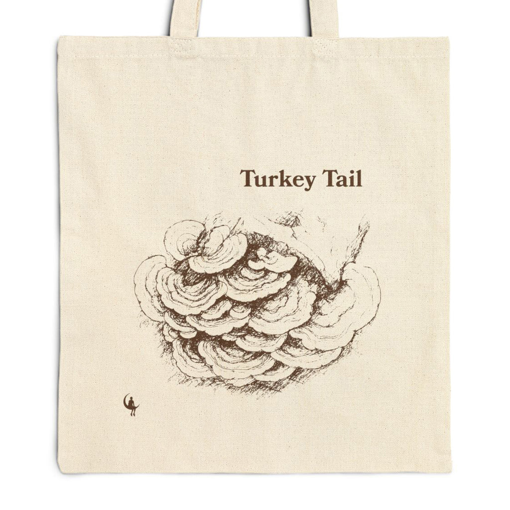 Turkey Tail Cotton Canvas Tote Bag 15" x 16"