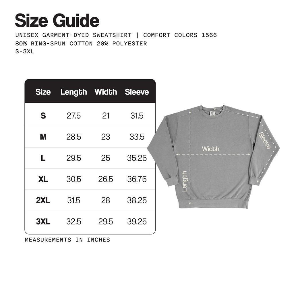 Stella Embroidered Crewneck Comfort Colors® Unisex Garment-Dyed Sweatshirt