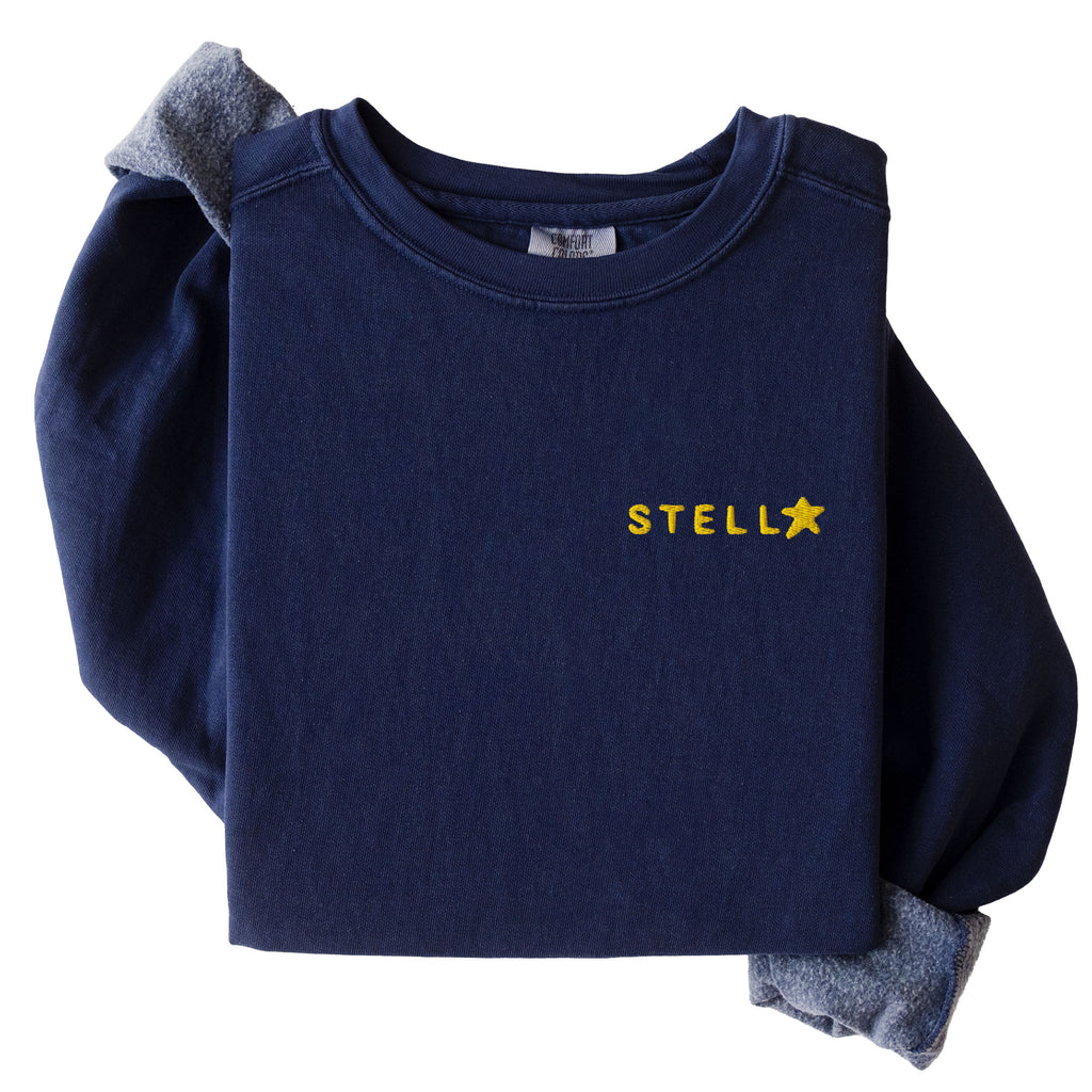 Stella Embroidered Crewneck Comfort Colors® Unisex Garment-Dyed Sweatshirt