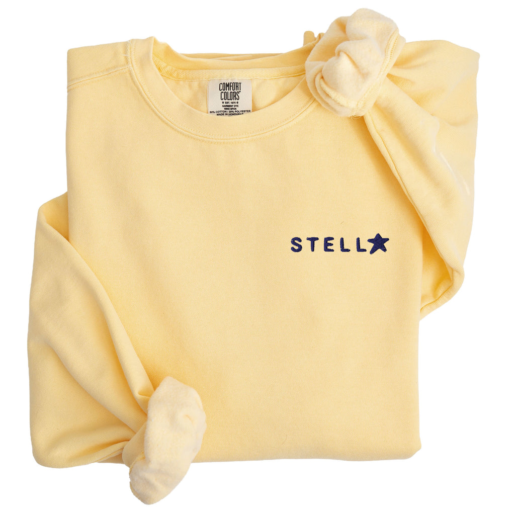 Stella Embroidered Crewneck Comfort Colors® Unisex Garment-Dyed Sweatshirt