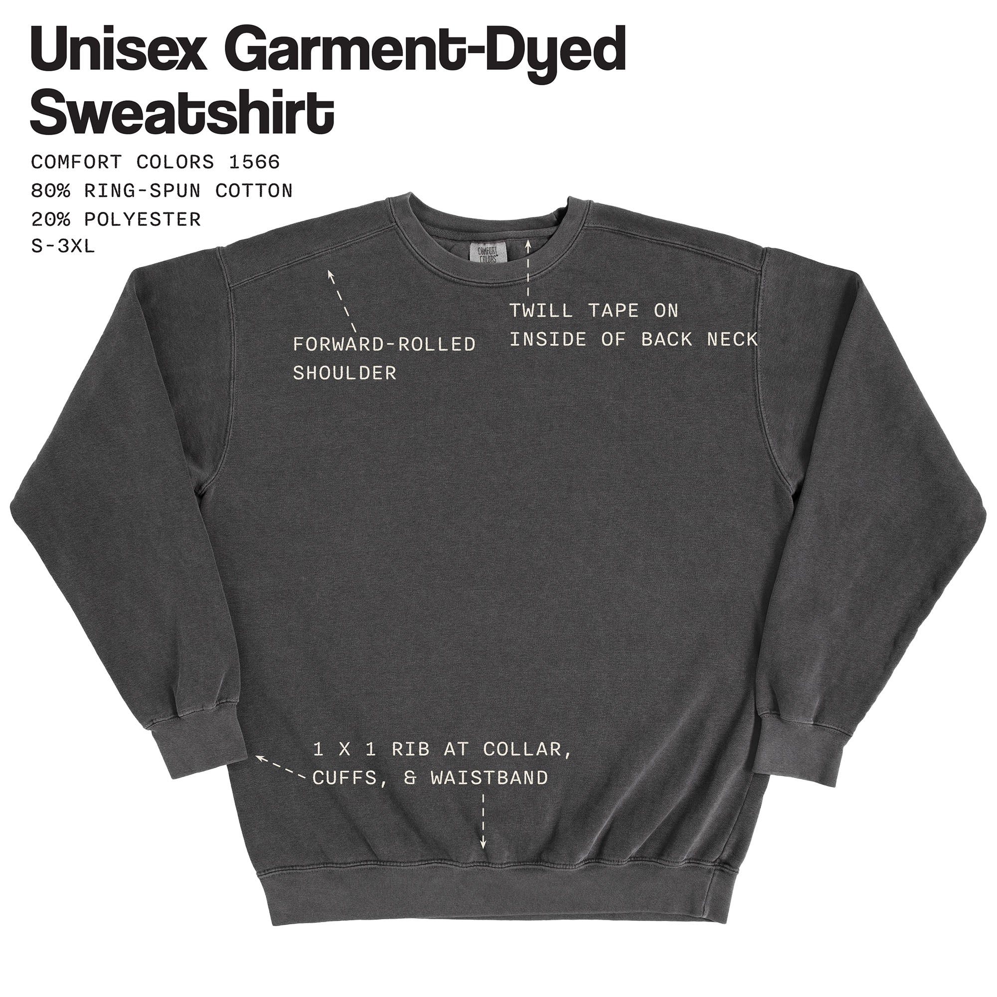 Thruhiker Crewneck Comfort Colors® Unisex Garment-Dyed Sweatshirt