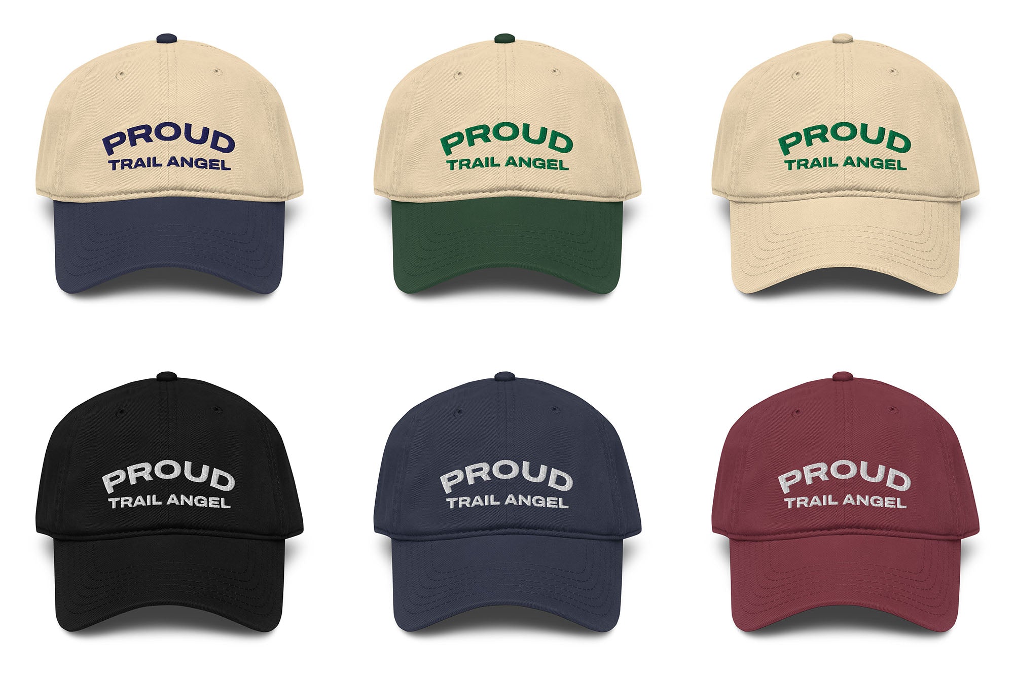 Proud Trail Angel Embroidered Garment Washed Baseball Cap